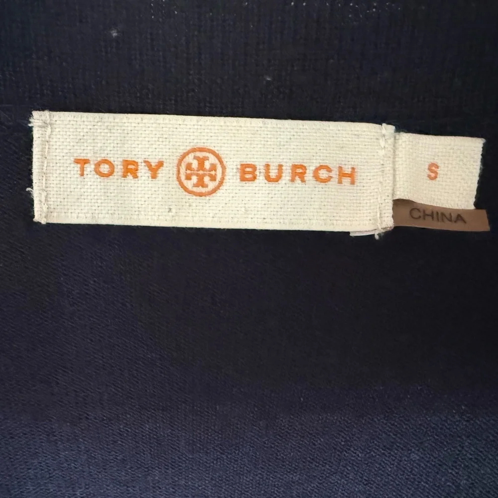 Tory Burch, Celeste Merino Wool Cardigan, Navy, Size S